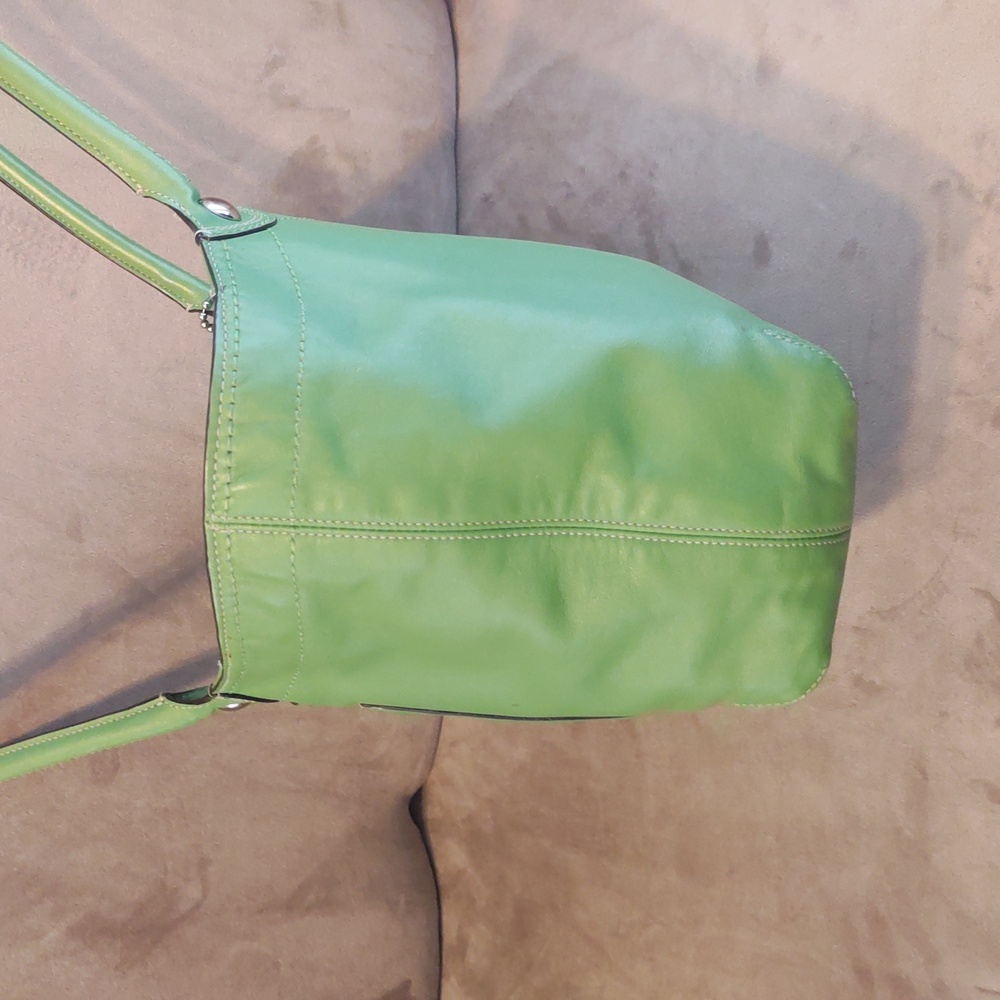 COACH Apple Green Legacy Bleecker Leather Tote Bag F14383 - Picture 7 of 16